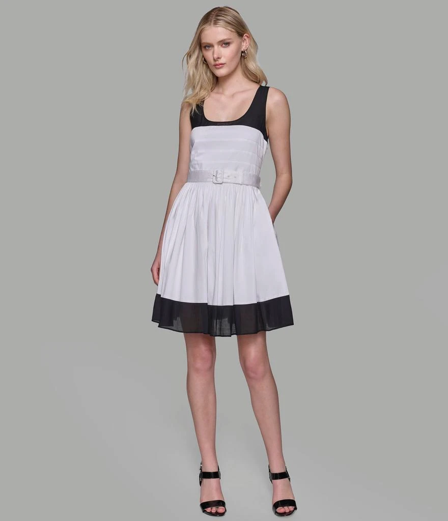 Shop SLEEVELESS COLORBLOCK BELTED FIT & FLARE MINI DRESS on Sale at  BeyondStyle  Get 60% Off SLEEVELESS COLORBLOCK BELTED FIT & FLARE MINI  DRESS with Limited-Time Flash Deals, Exclusive Discounts, and