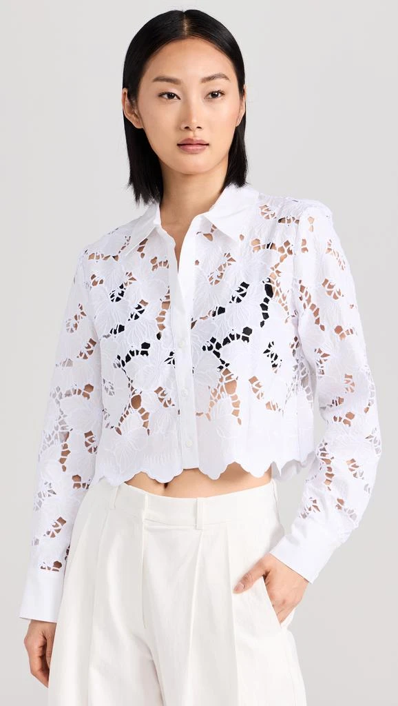 LAGENCE Seychelle Lace Cropped Blouse 1
