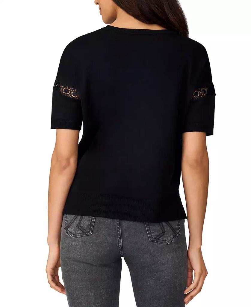 Melissa Paige Women's Lace-Inset Short-Sleeve Sweater