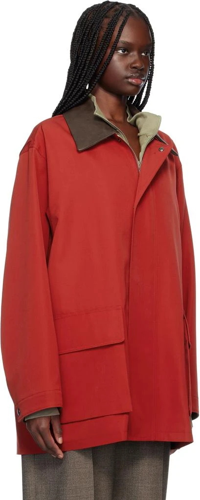 AURALEE Red Wool Max Canvas Jacket 2