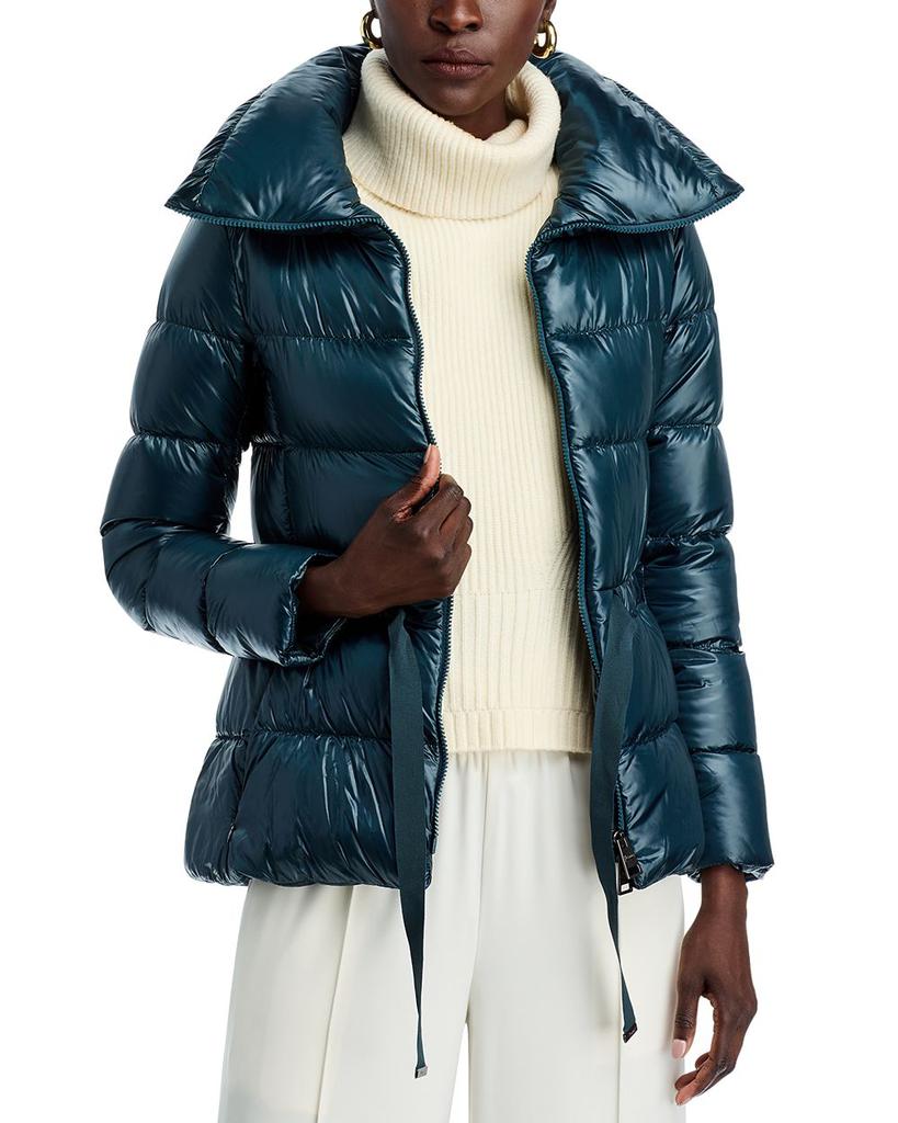 【送料&関税込】Herno Short Puffer Jacket In Ice Blue Nylon Herno - Laminar Indian Blue Ice Cube Down Bomber Jacket