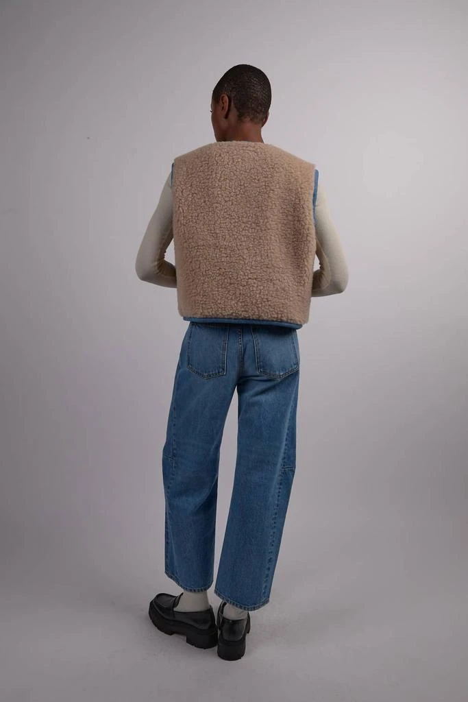 B Sides B Sides - Reversible Reworked Vintage Denim And Sherpa Vest 4