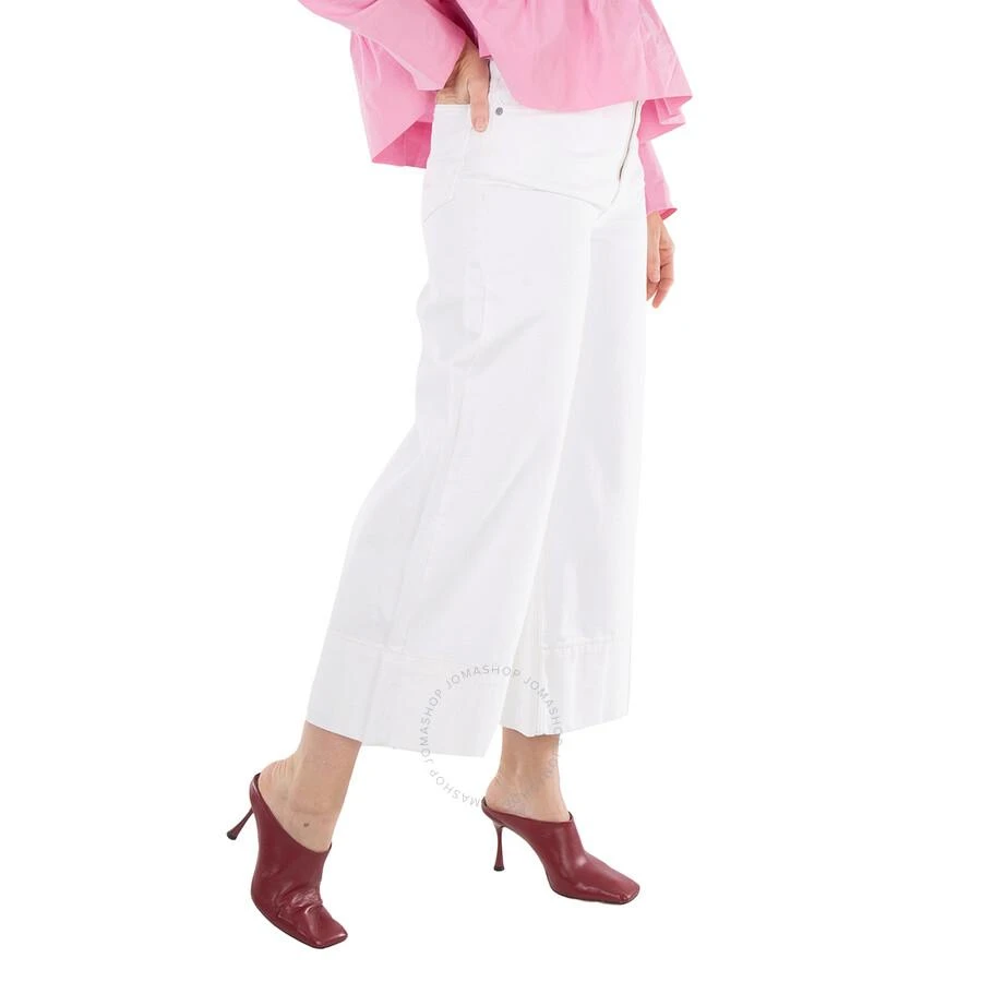 Ganni Bright White Denim Cropped High-Rise Jeans 2