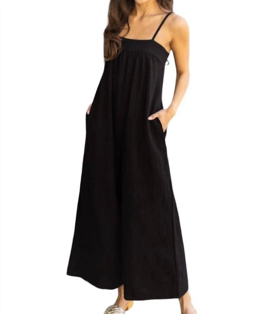 Bobi Cami Wide Leg Jumpsuit In Black 4