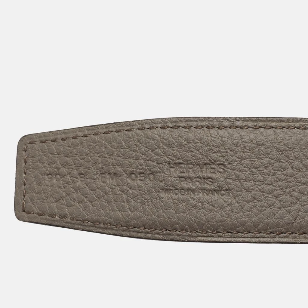 Hermes Hermes Gris Meyer/Noir Togo and Box Leather Reversible Belt Strap 90 CM 5
