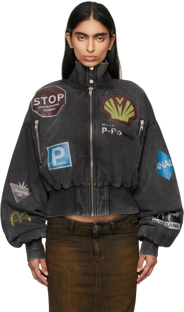 Mowalola Gray Crash Bomber Jacket 1