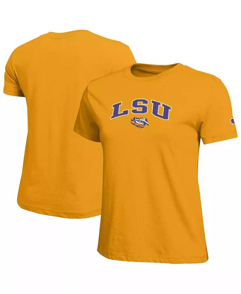 CHAMPION Women
s Gold LSU Tigers Arched Over Logo T-Shirt
