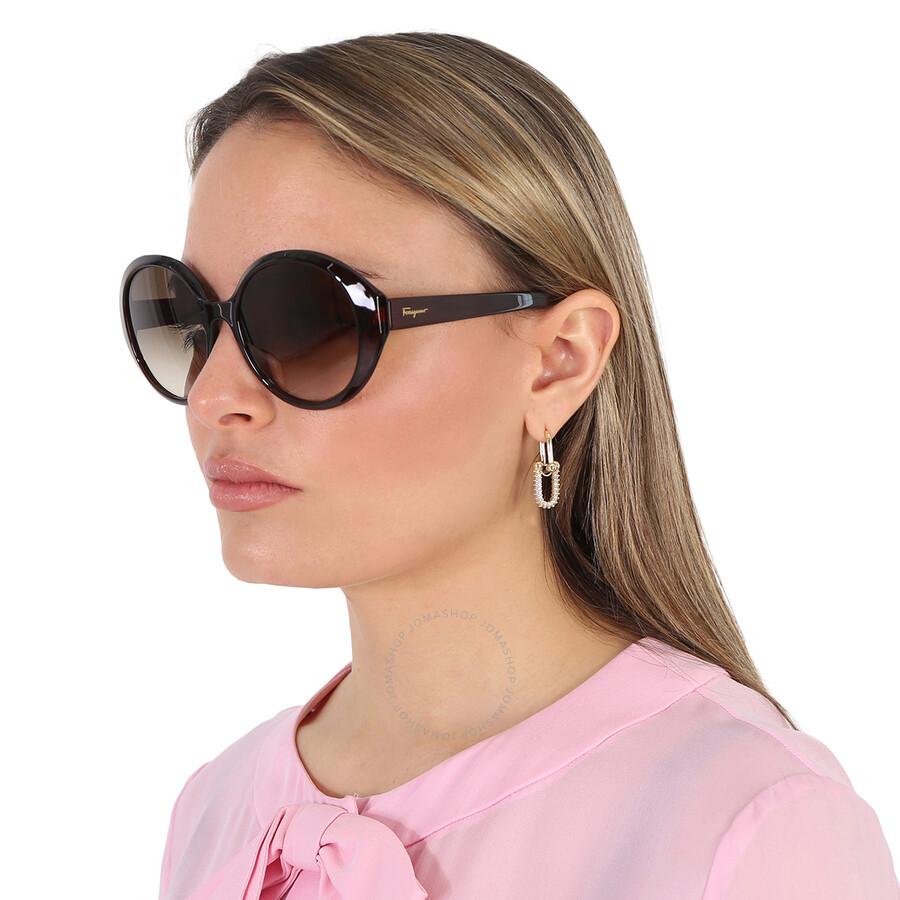 Salvatore Ferragamo Salvatore Ferragamo Grey gradient Oval Ladies Sunglasses SF1067S 210 57