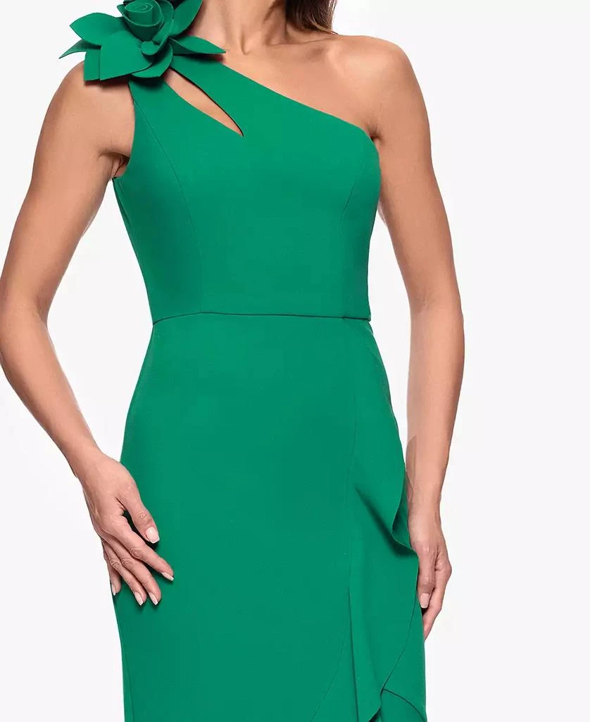 XSCAPE Petite Asymmetrical One-Shoulder Ruffled Midi Dress 5