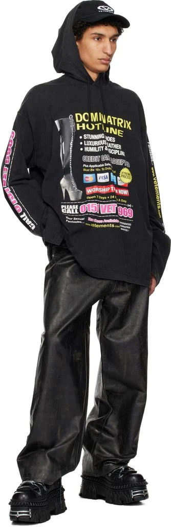Vetements Black Jersey 'Dominatrix Hotline' Hoodie 4
