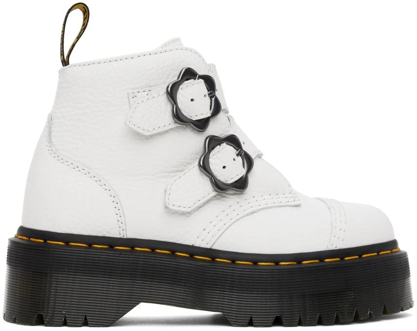Dr. Martens White Devon Flower Platform Boots 1