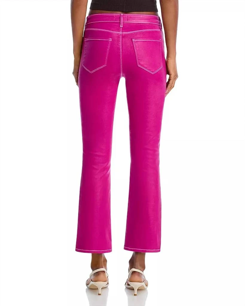 L'Agence Tati High Rise Crop Micro Boot Jeans In Fuchsia 2