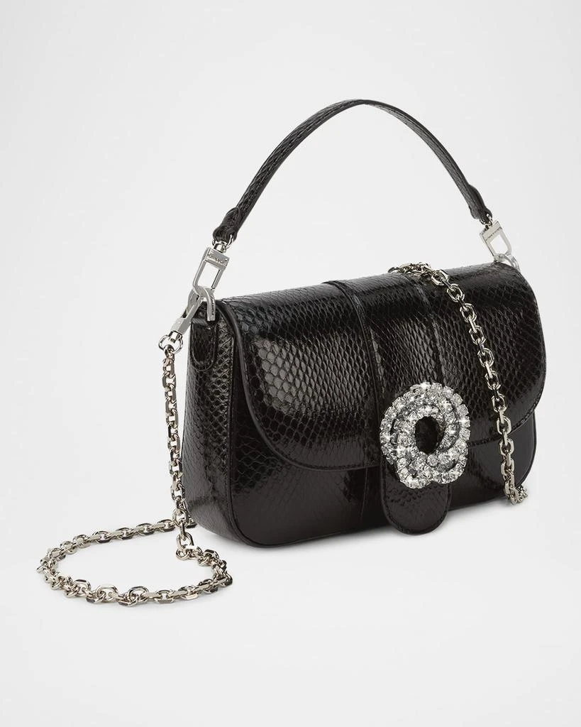 Mach & Mach Galaxy Crystal Snakeskin Top-Handle Bag 5