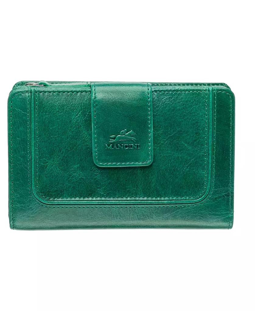 Mancini Leather Goods South Beach RFID Secure Mini Clutch Wallet