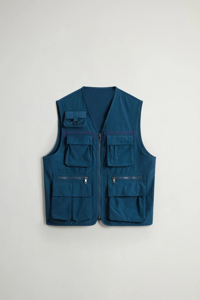 Woolrich Fishing Vest in Cotton- and Nylon-Blend Olmetex Ripstop by Todd Snyder - Unisex - Blue 8