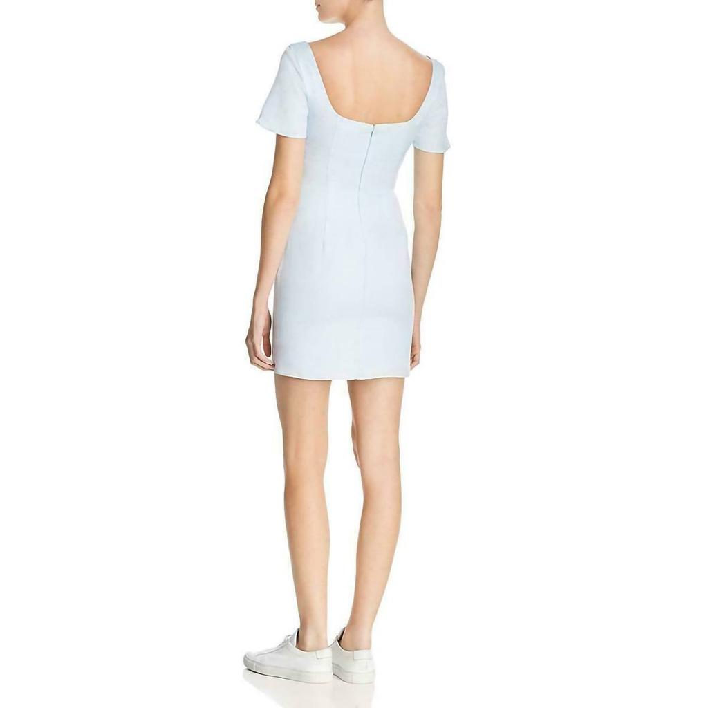 Fame and Partners Fame And Partners - Loella Square Neck Sheath Mini Cocktail Dress