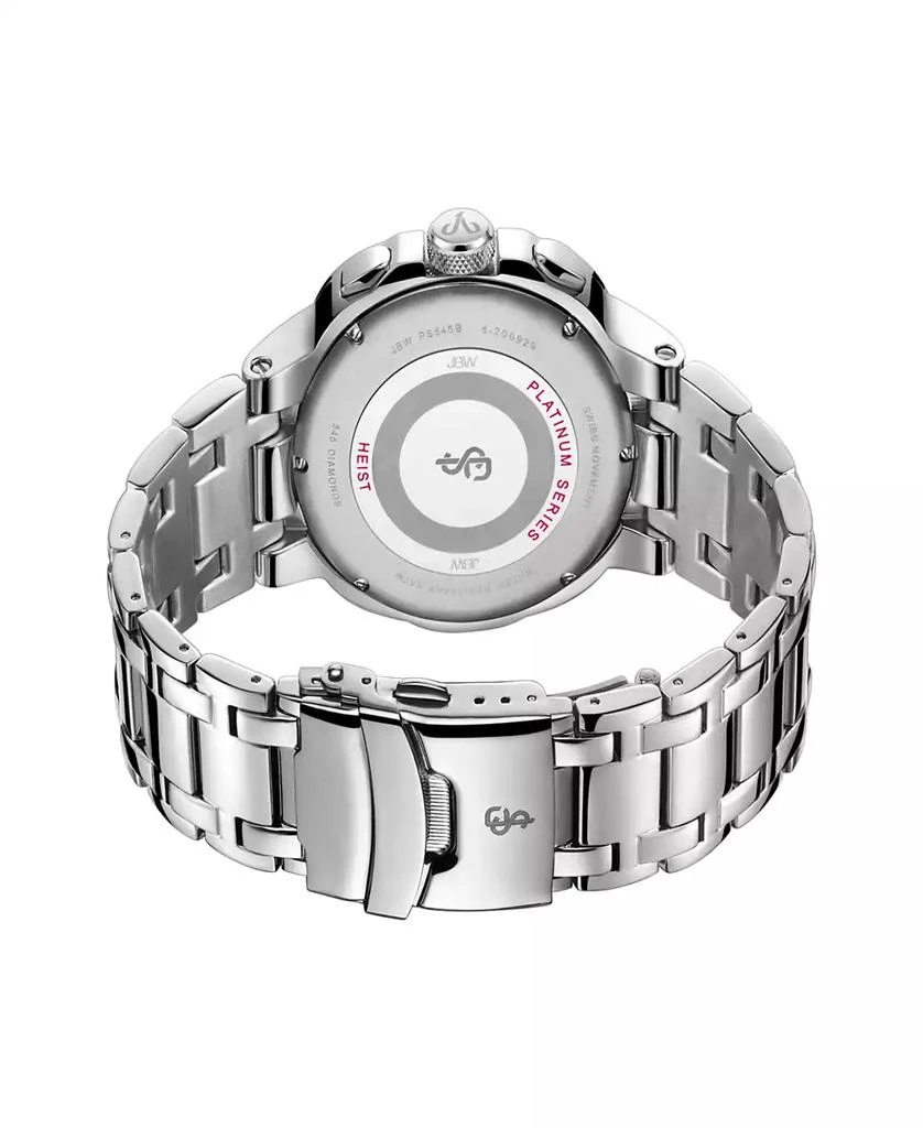Jbw Men's Heist Platinum Series Diamond Silver-Tone Stainless Steel Watch, 47.5mm 3