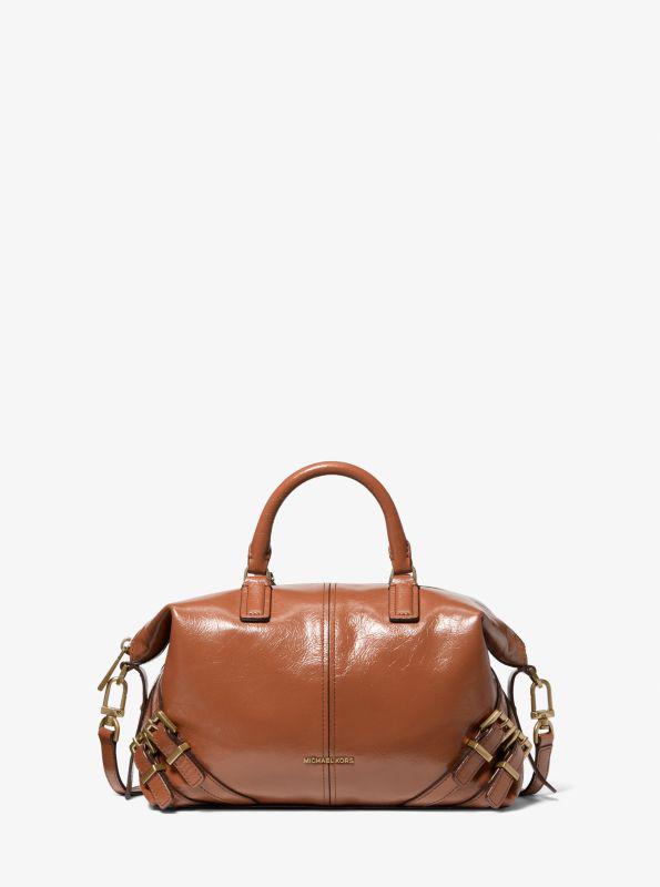 Michael Kors Darrington Small Crackled Leather Satchel