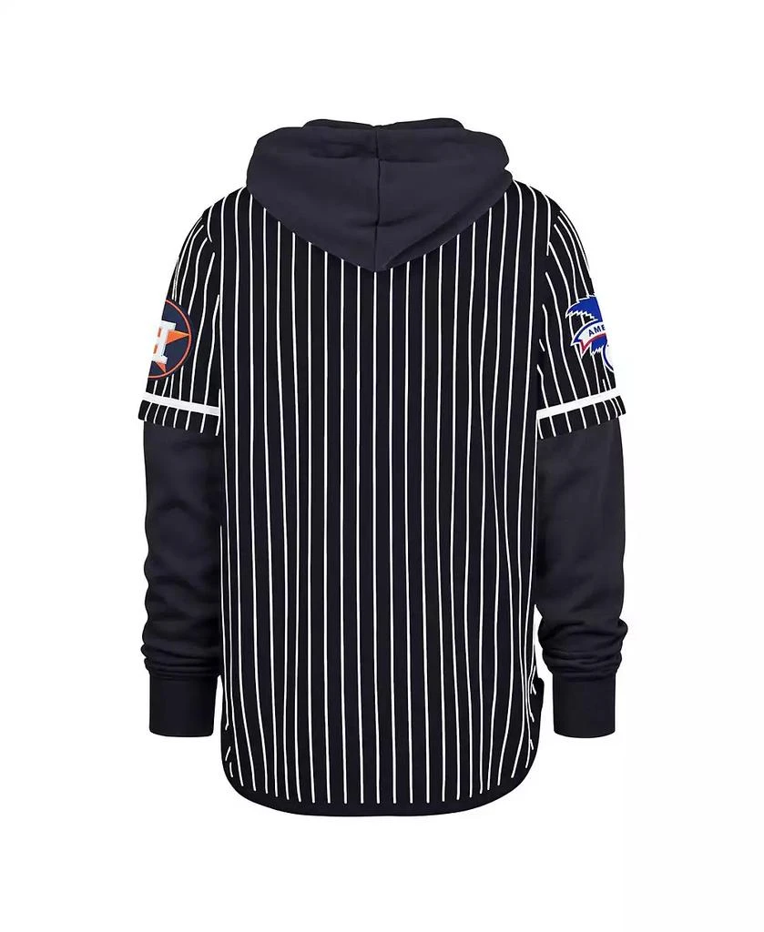 47 Brand Men's Navy Houston Astros Pinstripe Double Header Pullover Hoodie 3