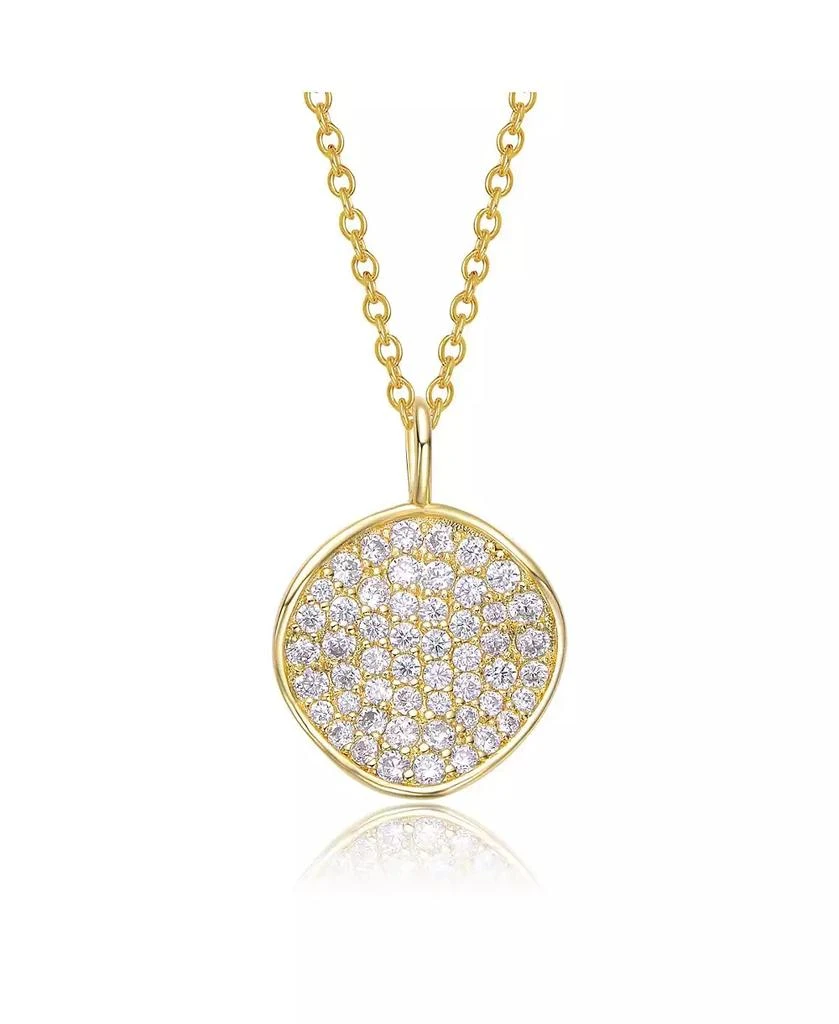 Rachel Glauber 14K Gold Plated with Clear Cubic Zirconia Pendant Necklace
