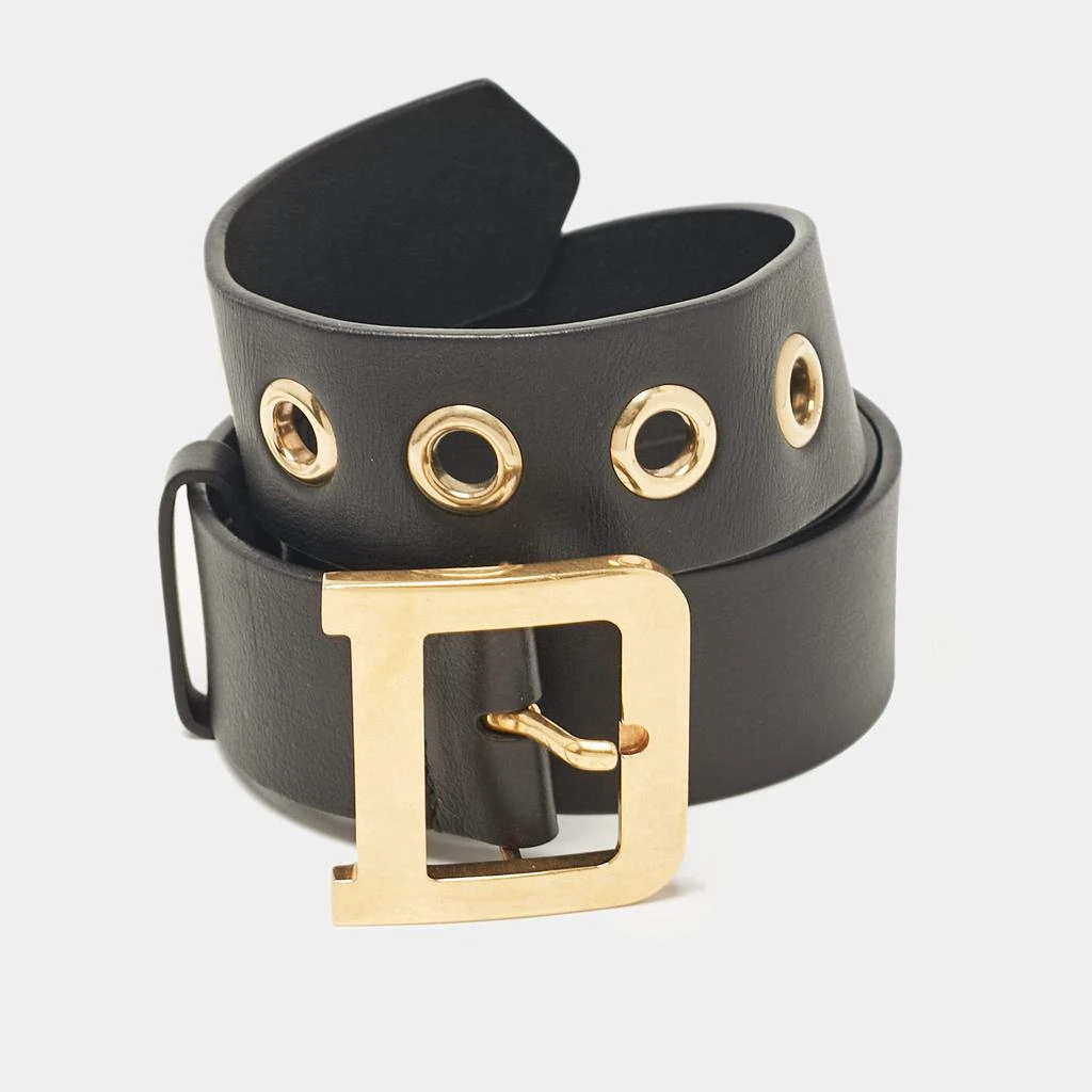 Dior Dior Black Leather Diorquake Buckle Belt 80CM - Belts  display picture 2
