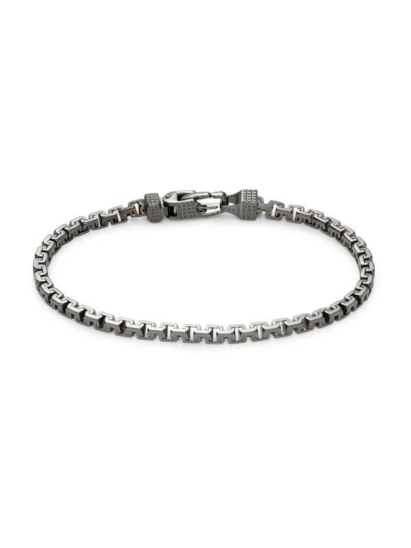 Effy Black Rhodium-Plated Sterling Silver Greek Box Chain Bracelet 1
