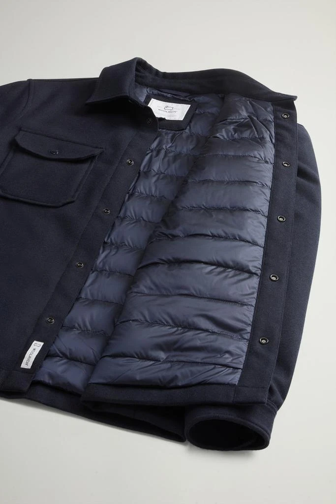 Woolrich Alaskan Padded Overshirt in Recycled Italian Wool Blend - Men - Blue 9
