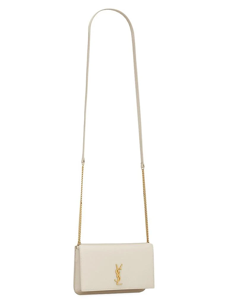 Yves Saint Laurent Cassandre Phone Holder with Strap in Smooth Leather 7