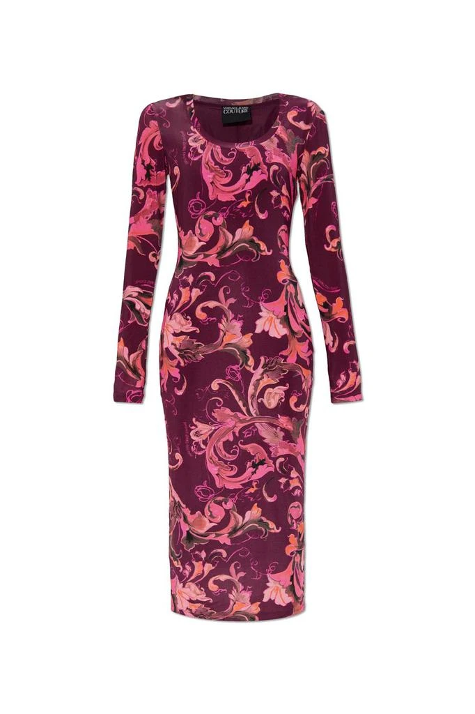 knee length dresses for ladies Versace Contrast-Collar Silk Cady Bustier Gown, female, Black, 42 main image 0