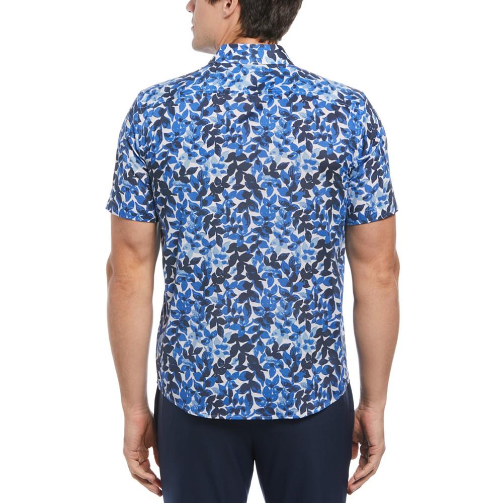 Perry Ellis Men's Floral Print Short-Sleeve Button-Front Cotton Shirt