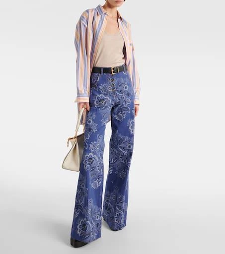 ETRO Floral high-rise flared jeans 2