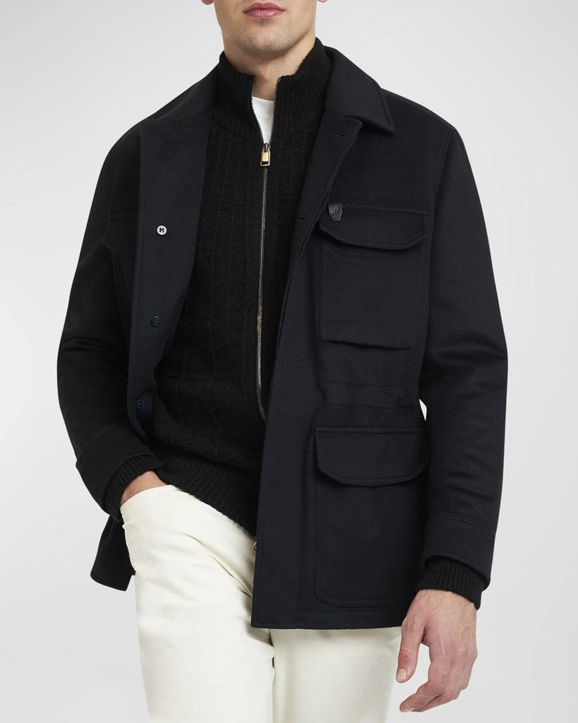 Brioni Men's Sahariana Wool-Cashmere Utility Jacket 4