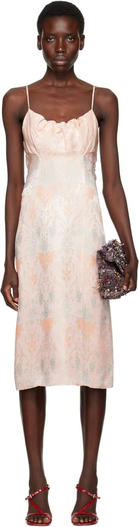 Dries Van Noten Pink Jacquard Midi Dress 1