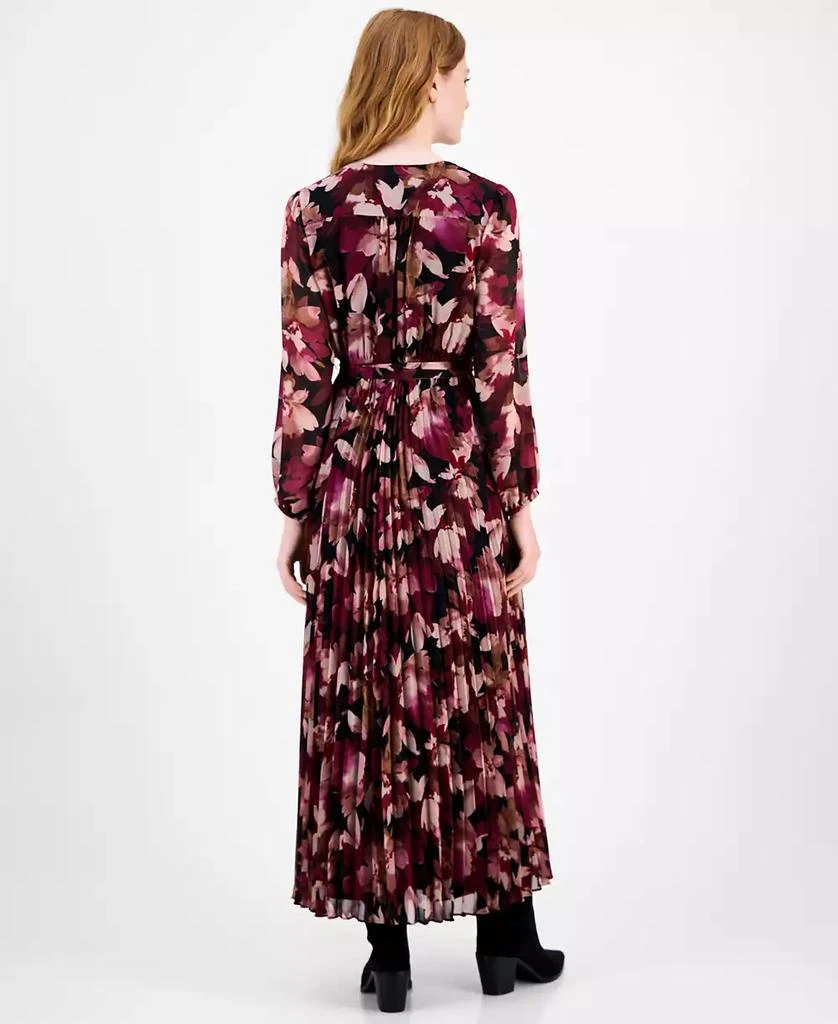 Sandra Darren Petite Surplice-Neck Pleated Maxi Dress 4