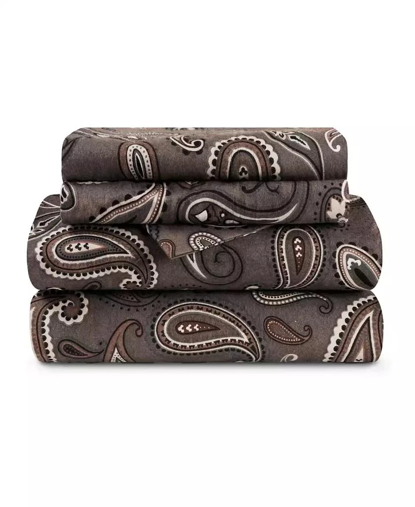 Superior Paisley or Solid Flannel Cotton Deep Pocket 3 piece Sheet Set