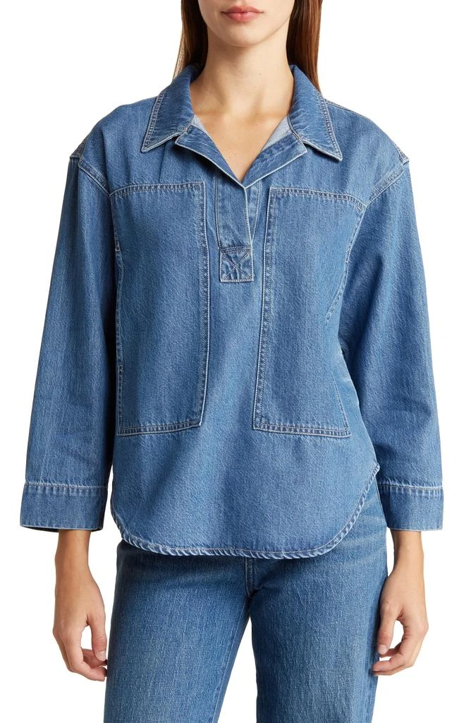 Madewell Denim Popover Top 1