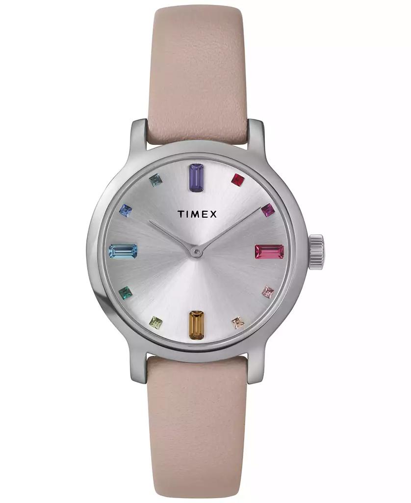 Timex Women's Analog Pink Leather Strap Watch, 31mm