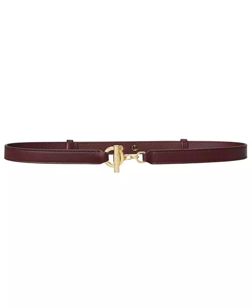 Ralph Lauren Women's Leather Toggle Skinny Belt 1