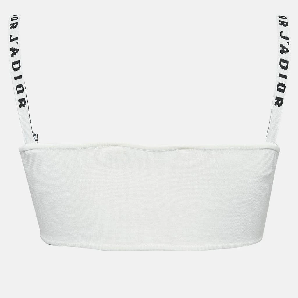 Dior Christian Dior White Logo Band Detail Knit Bralette Top M 2