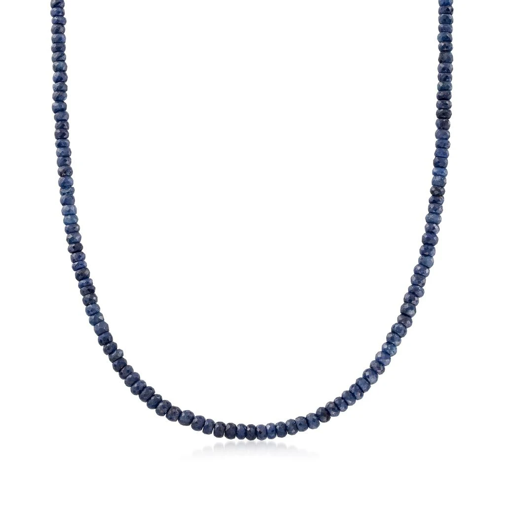 Ross-Simons Sapphire Bead Necklace With 14kt Yellow Gold Magnetic Clasp 1