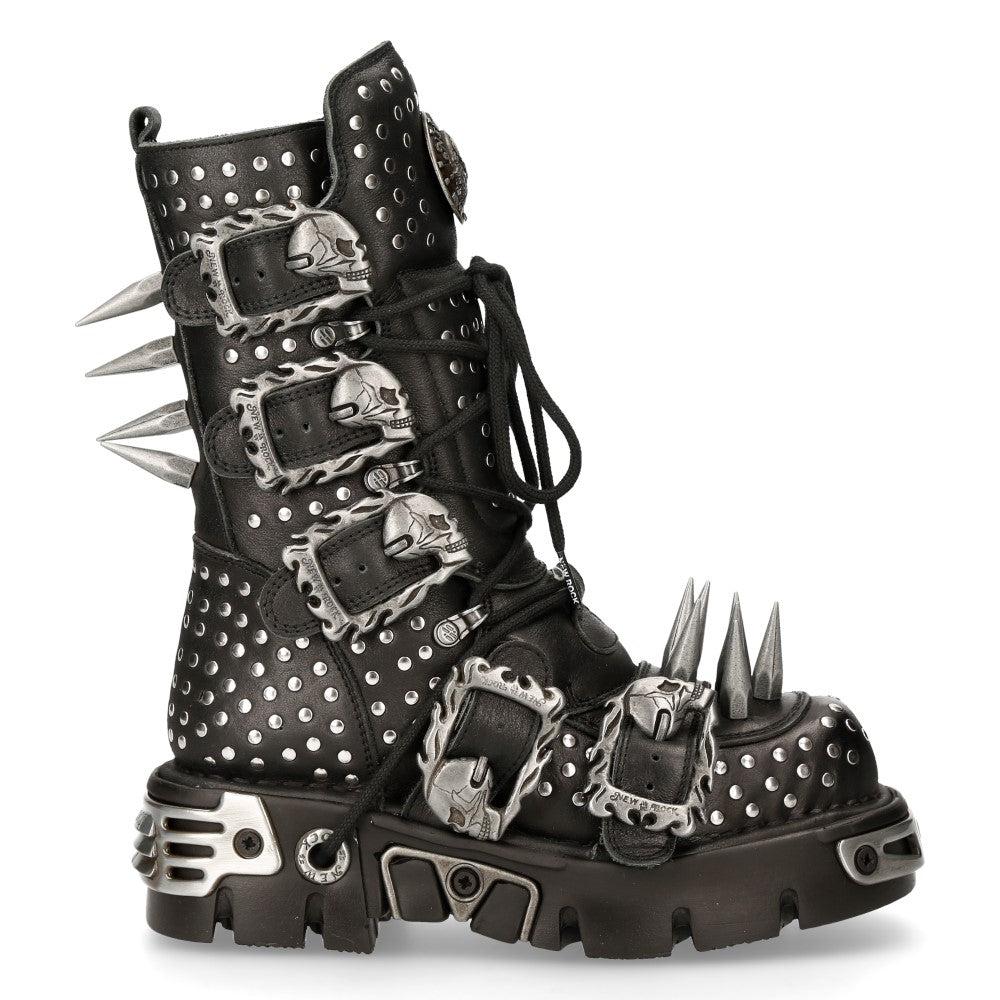NewRock 1535-S1 Punk High Boots With Metal Spikes