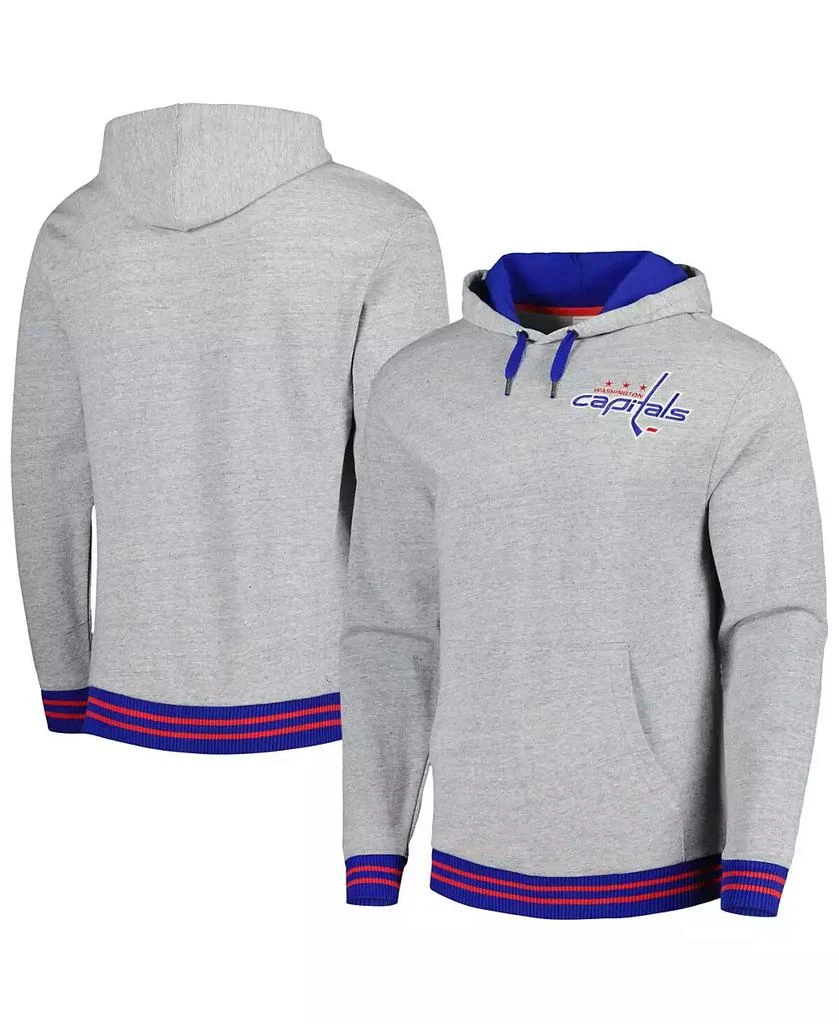 Mitchell & Ness Men's Heather Gray Washington Capitals Classic French Terry Pullover Hoodie 1