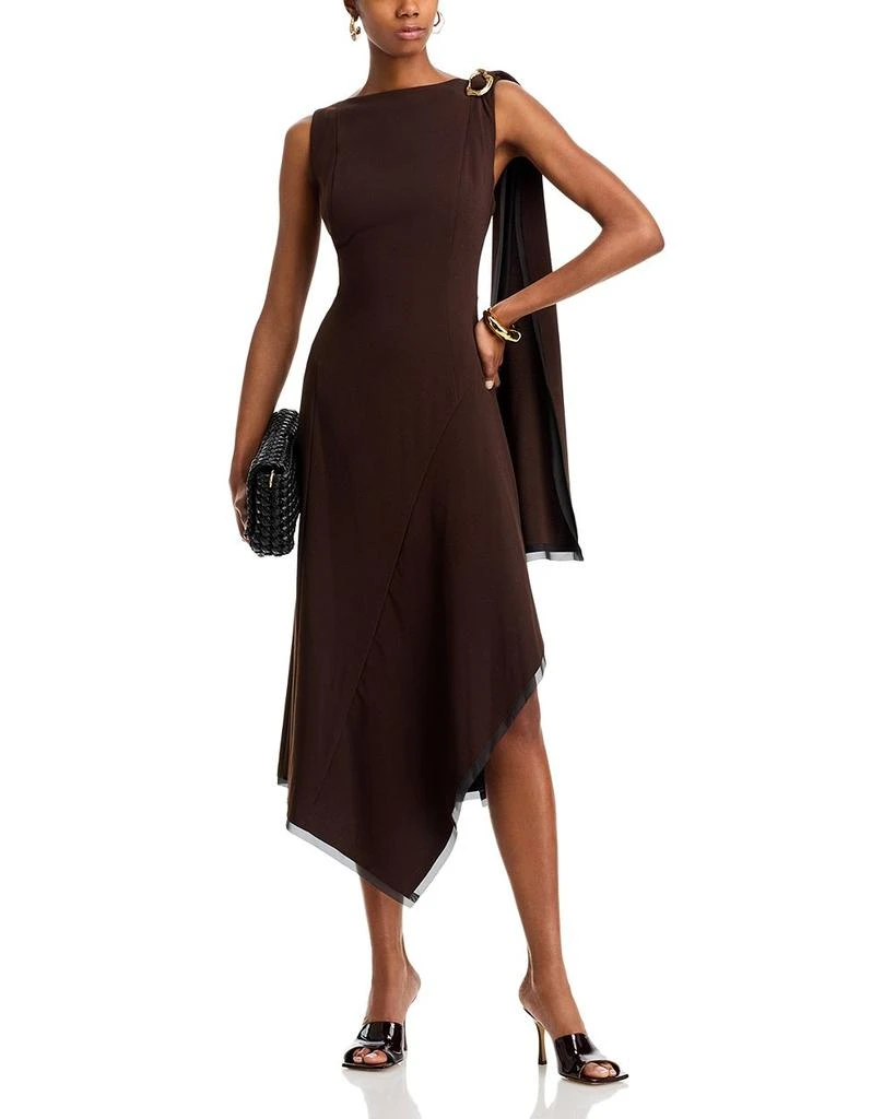Jason Wu Boat Neck Fit and Flare Crepe Dress 3