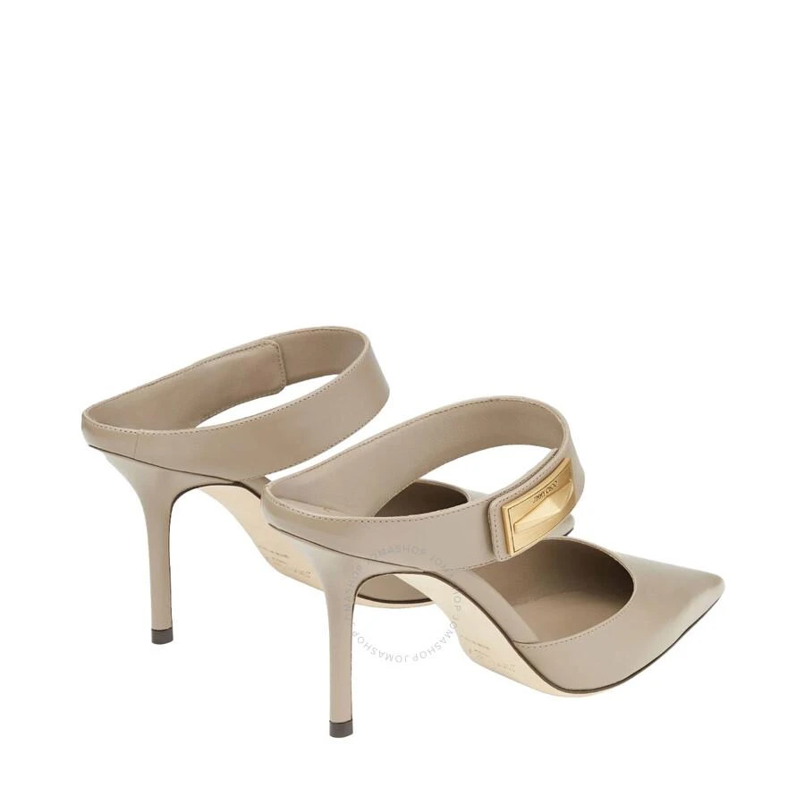 Jimmy Choo Taupe Nell 85 Calf Leather Mules 2