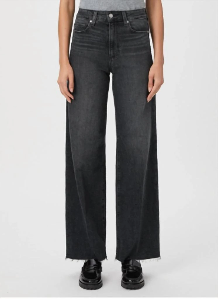 Paige Anessa 31" Wide Leg Jean In Viper Black Distressed 1