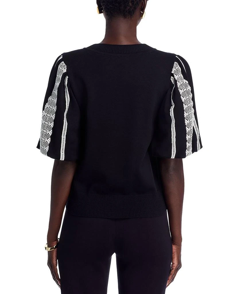 Misook Puff Sleeve Embroidered Blouse 3