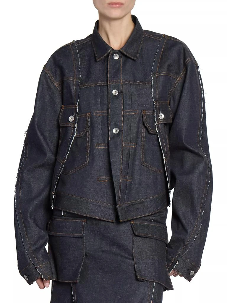Sacai Seamed Asymmetric Denim Jacket 3