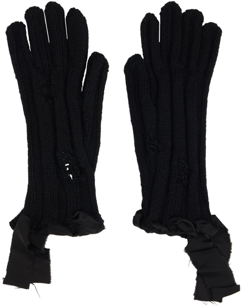 MM6 Black Distressed Gloves 2