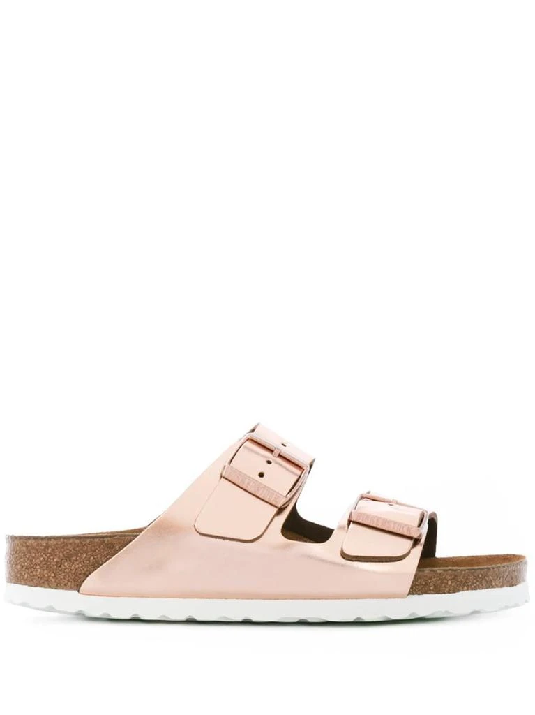 Birkenstock Birkenstock Arizona Sfb Metallic Copper, Natural Leather Shoes 1
