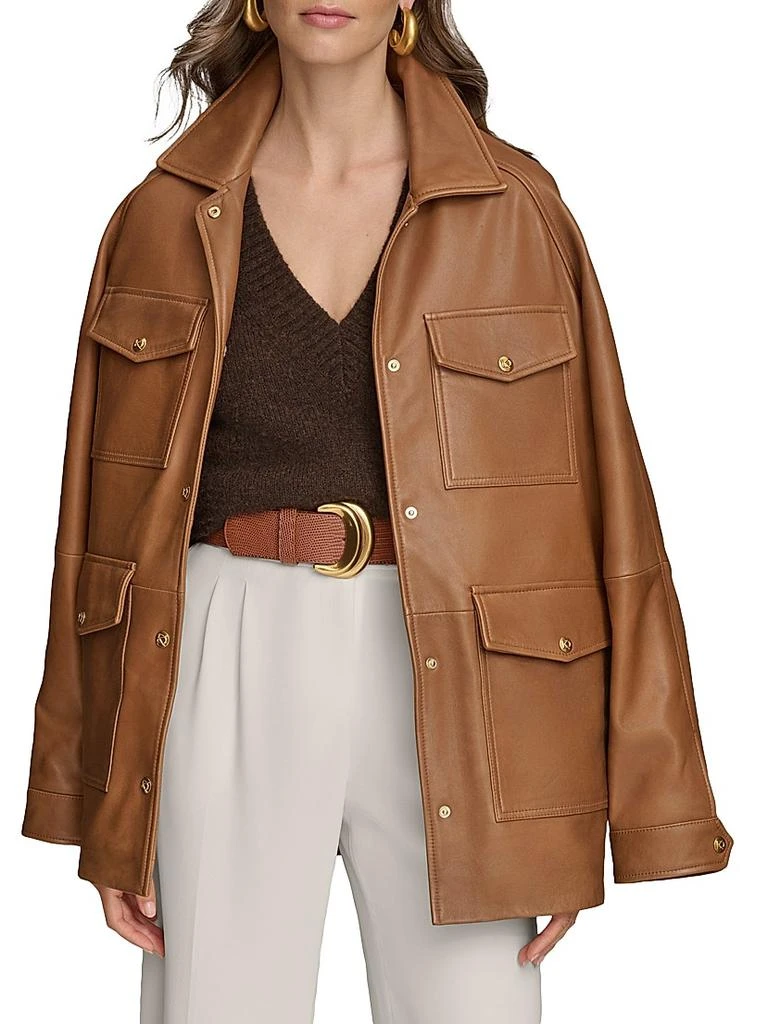 Donna Karan Leather Field Jacket 4